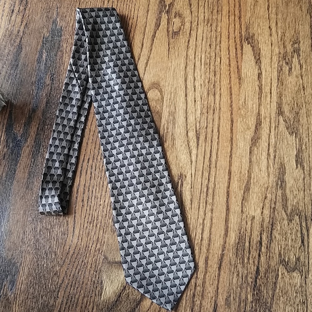 𝅺Ziggurat by Mulberry Vintage All Silk Handmade Equestrian Men's Necktie - Picture 4 of 9